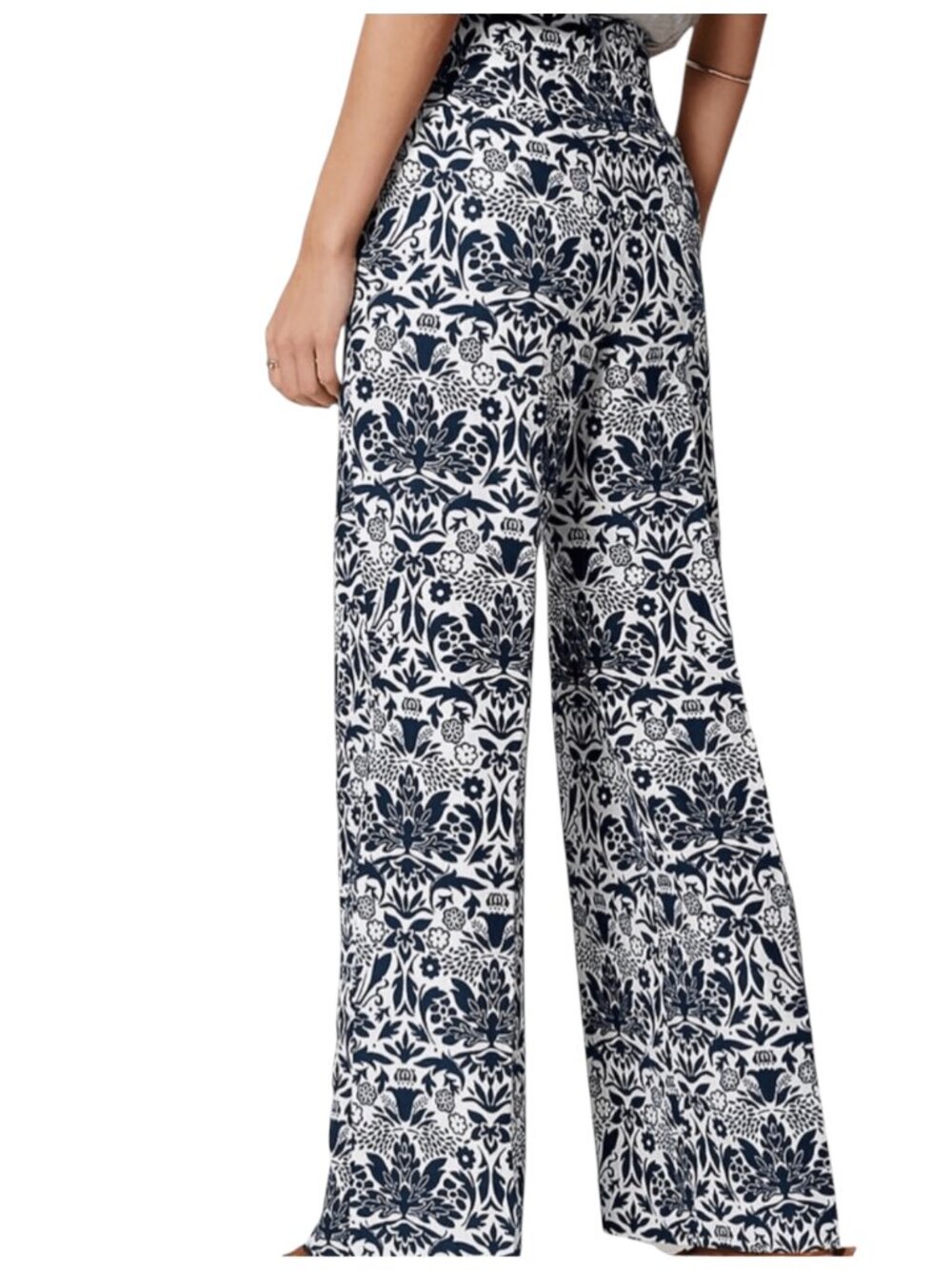 Ann Taylor Loft NWT Floral Linen Blend Wide Leg Pants Size 4P